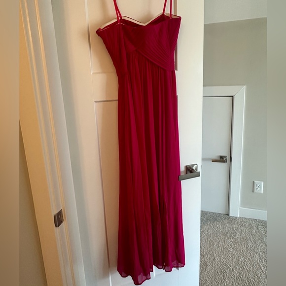 Fuchsia Strapless Full Length Formal Prom Dress Size 2 - Picture 2 of 4